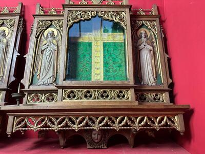 Display Cabinets For Reliquaries - Relics style Gothic - Style en Oak wood / Glass, Belgium  19 th century ( Anno 1865 )