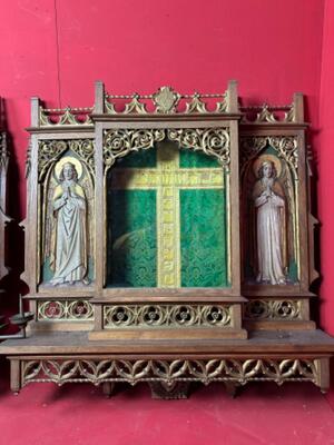 Display Cabinets For Reliquaries - Relics style Gothic - Style en Oak wood / Glass, Belgium  19 th century ( Anno 1865 )