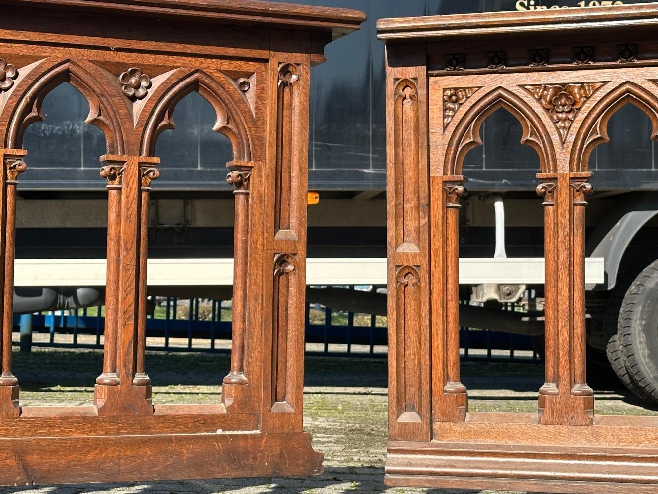 Pair Gothic - Style Double Sided Communion Rails. Total Lenght : 304 Cm.