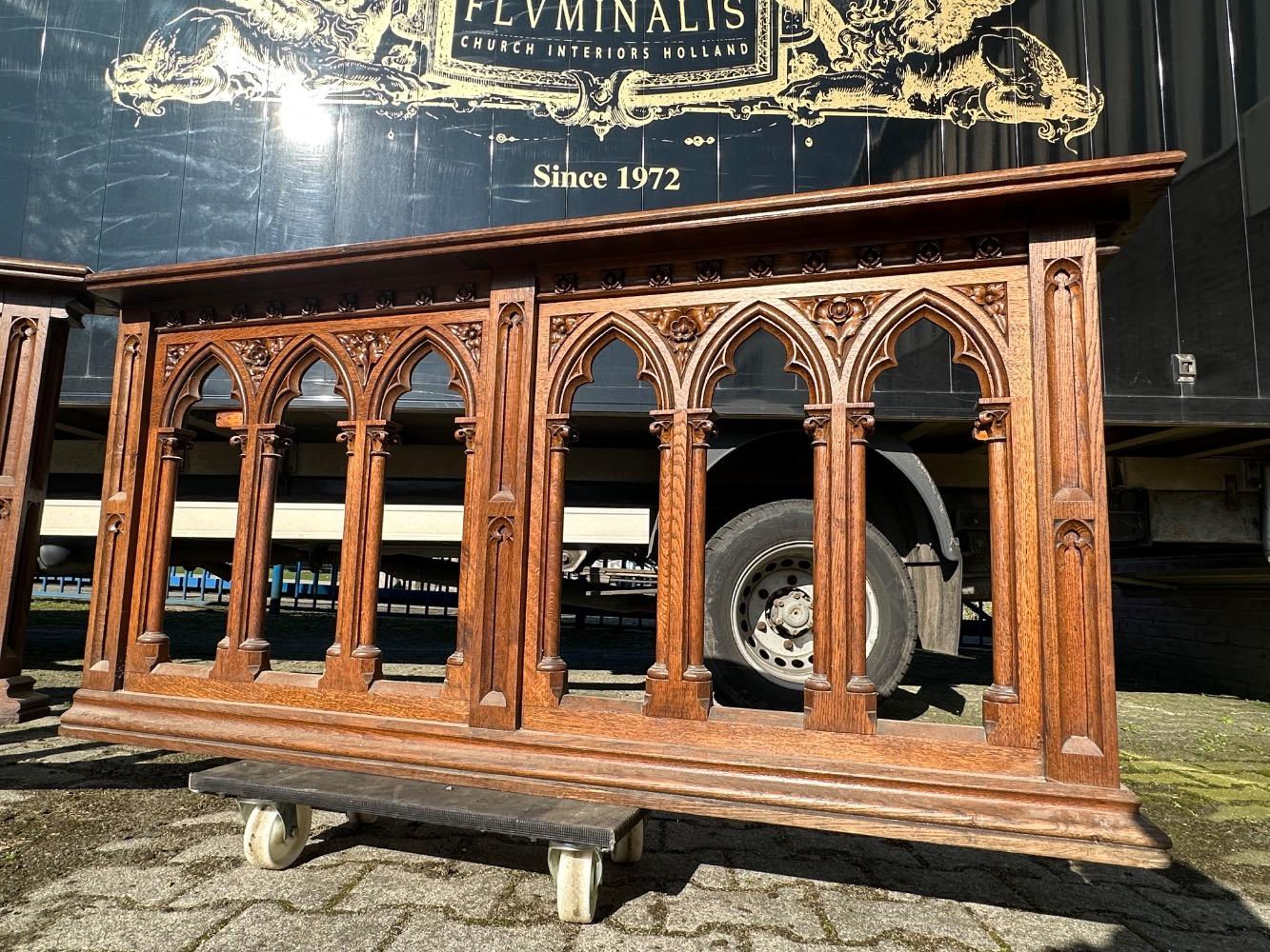 Pair Gothic - Style Double Sided Communion Rails. Total Lenght : 304 Cm.