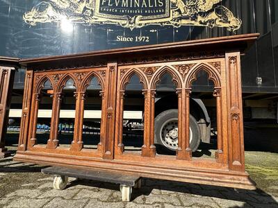 Pair Gothic - Style Double Sided Communion Rails. Total Lenght : 304 Cm.
