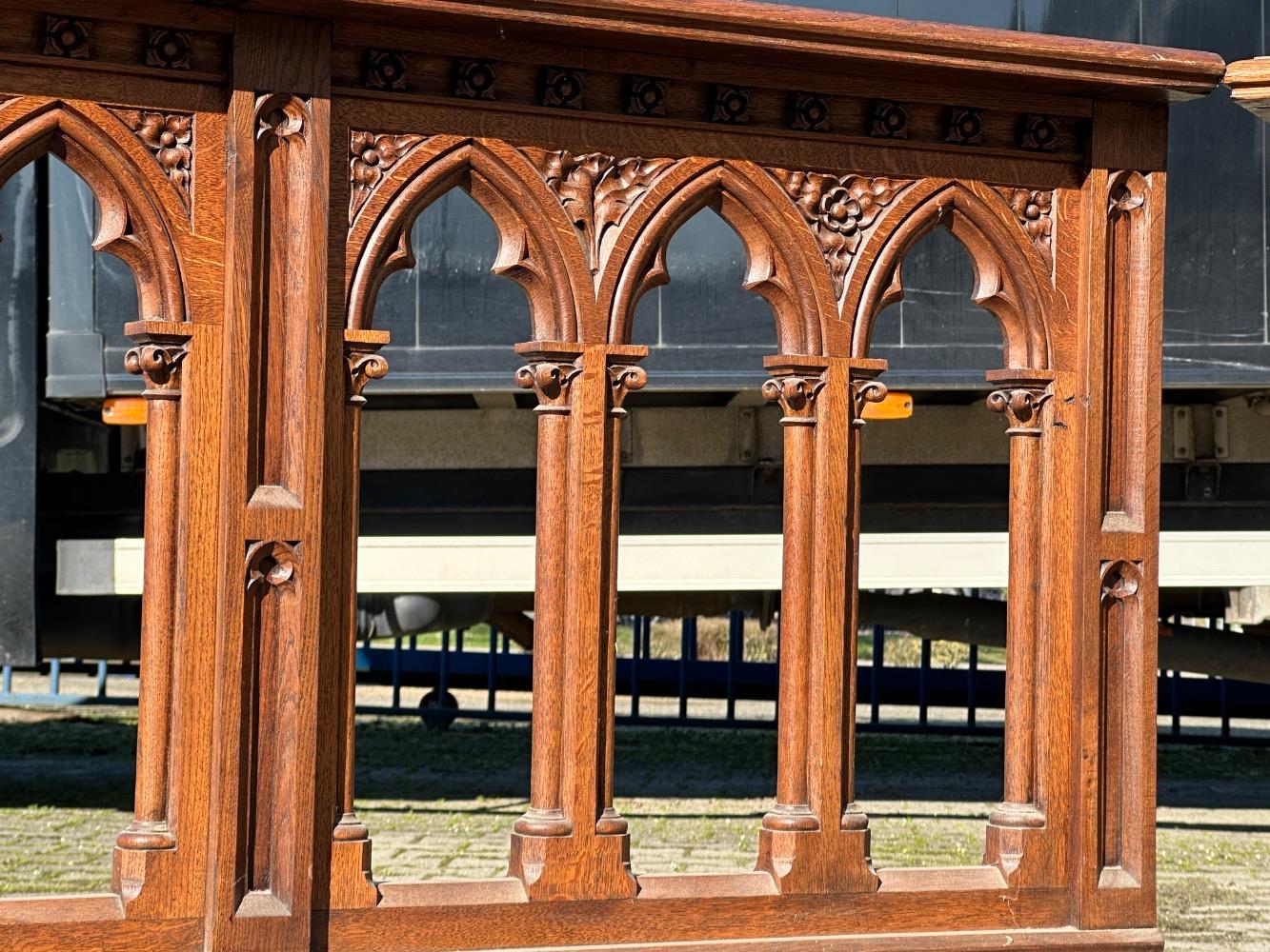Pair Gothic - Style Double Sided Communion Rails. Total Lenght : 304 Cm.