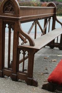 Double  Wedding  Kneeler  + Matching Seat style Gothic - style en Oak wood, Belgium 19th century