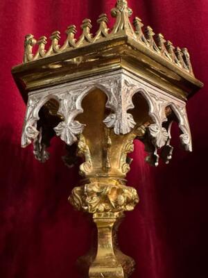 Exceptional Candle Holders 106 Cm High ! style Gothic - Style en Bronze / Gilt / Silver Plated, France 19 th century ( Anno 1865 )