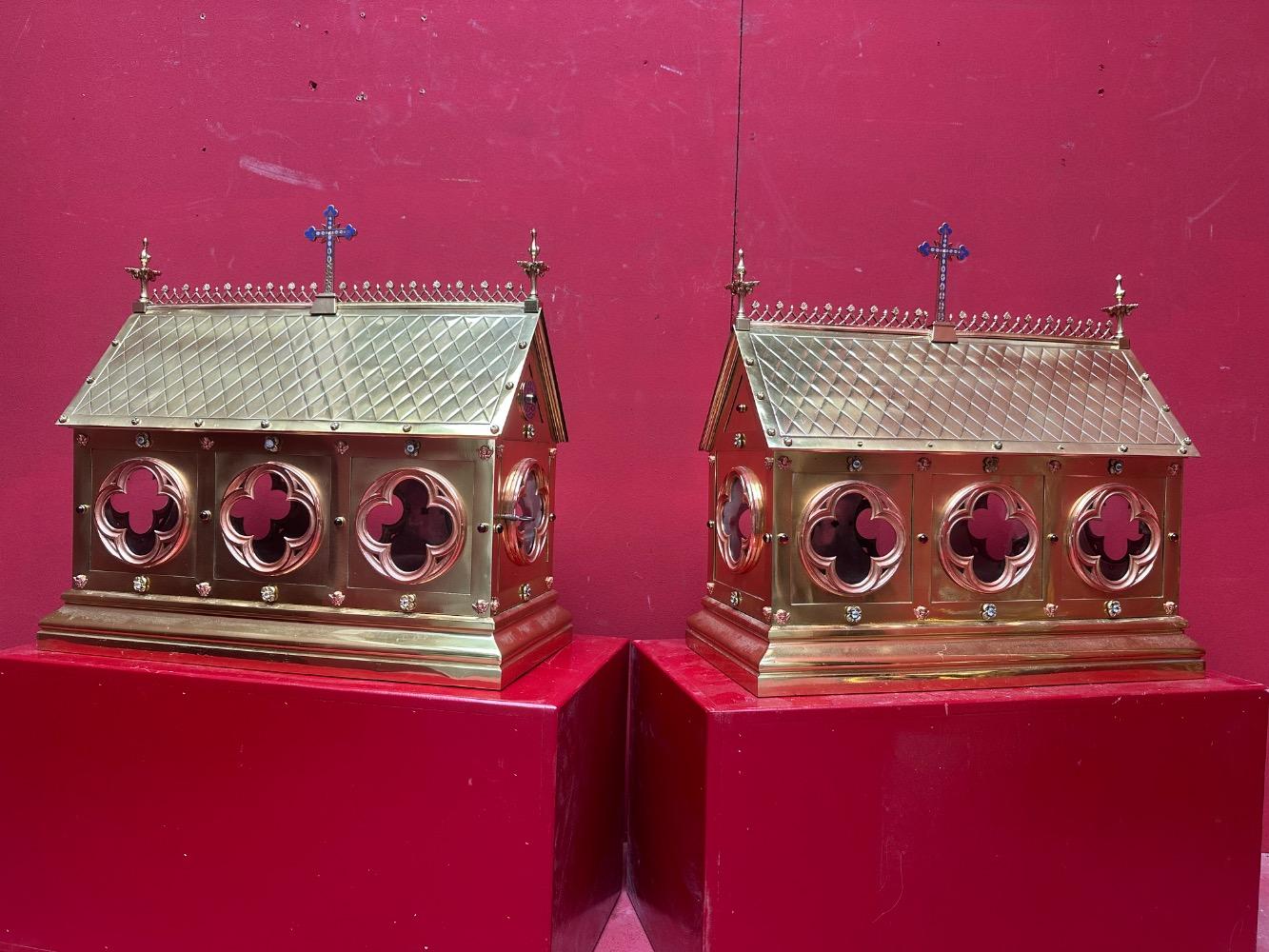 Pair Gothic - Style Exceptional Large Reliquaries