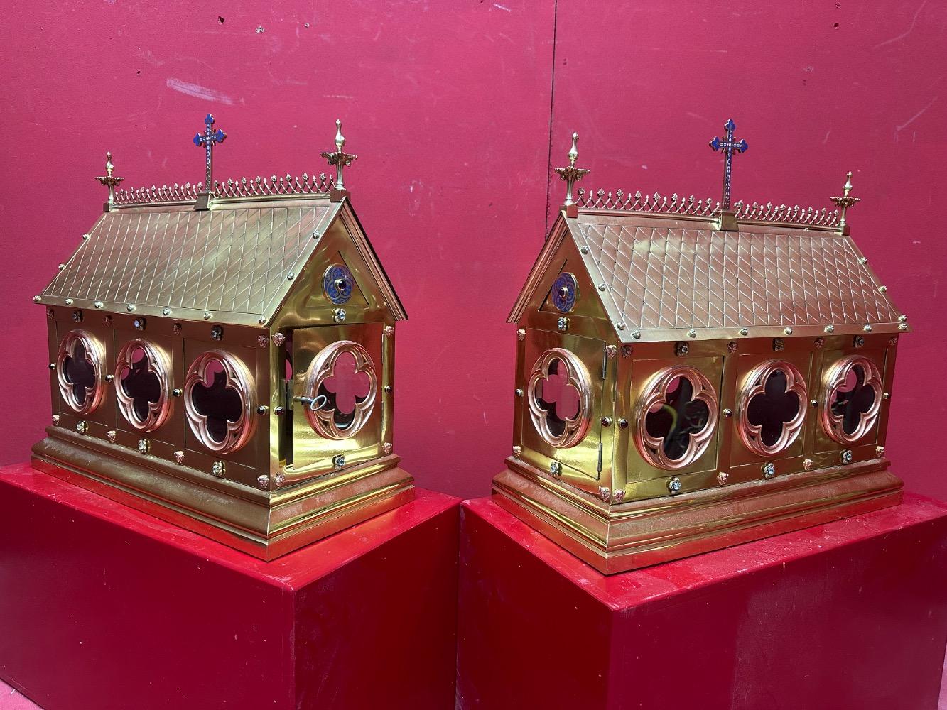 Pair Gothic - Style Exceptional Large Reliquaries