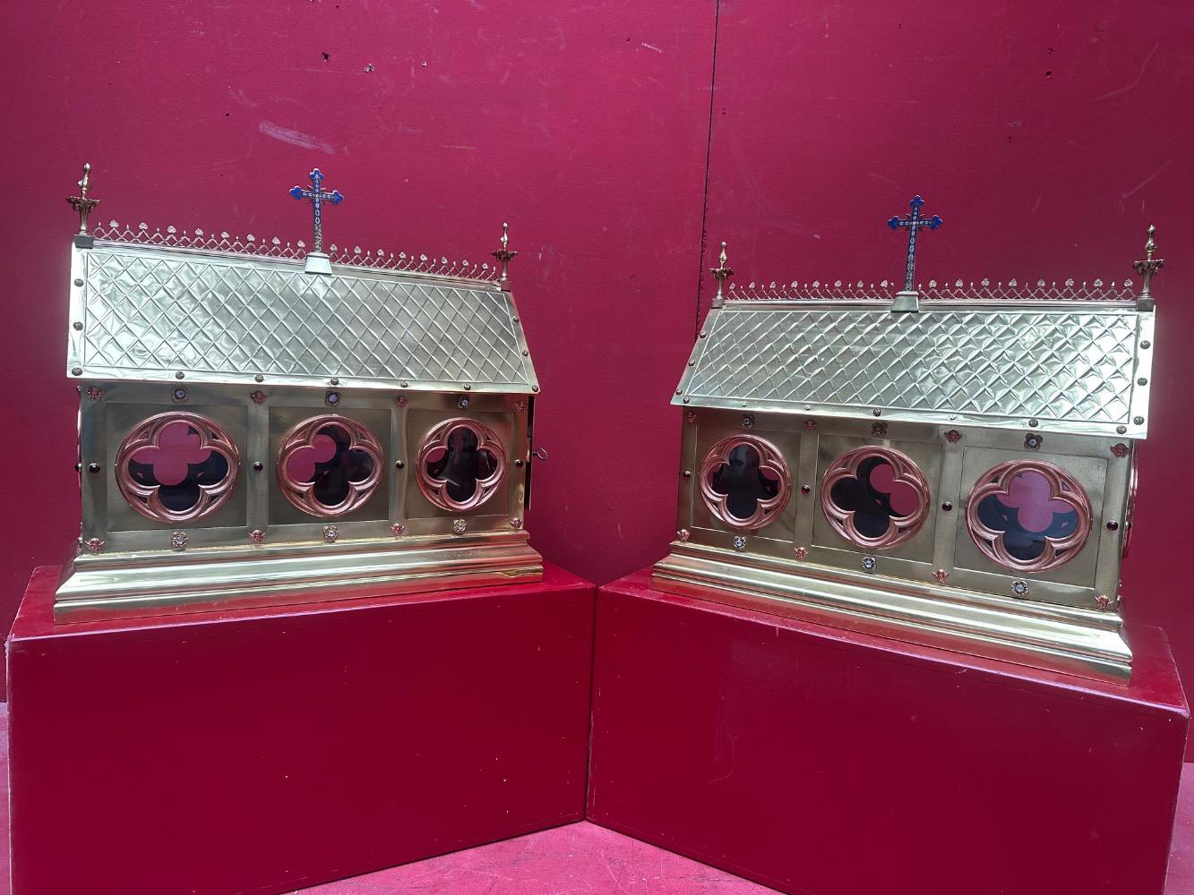 Pair Gothic - Style Exceptional Large Reliquaries