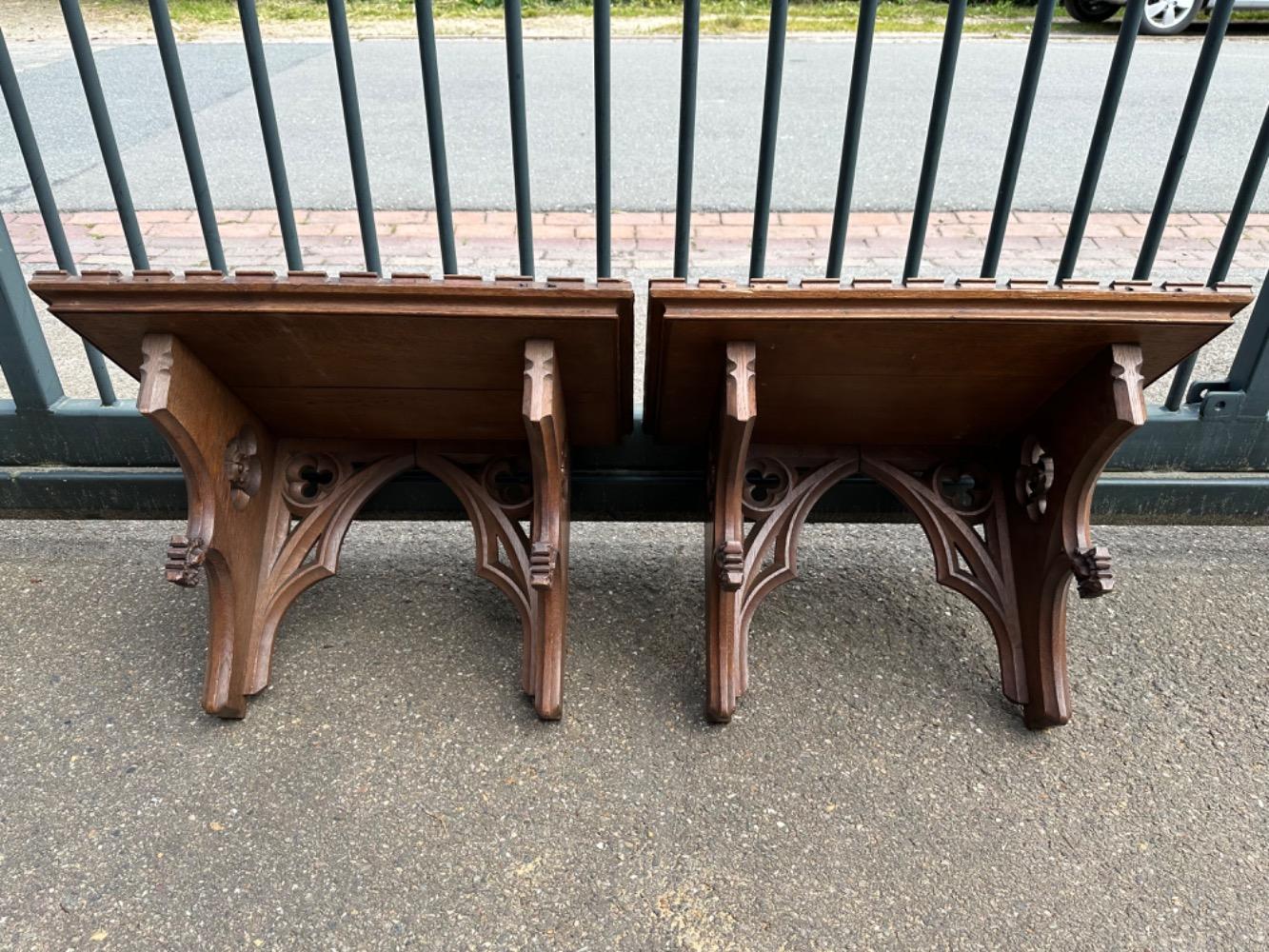 Pair Gothic - Style Hanging Pedestals