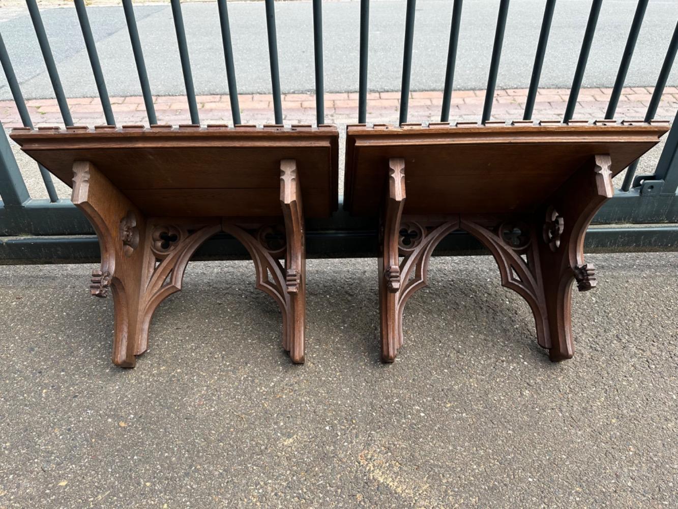Pair Gothic - Style Hanging Pedestals