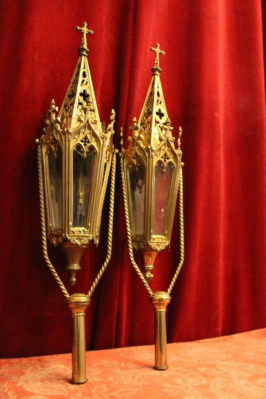 Pair Gothic - style Lanterns