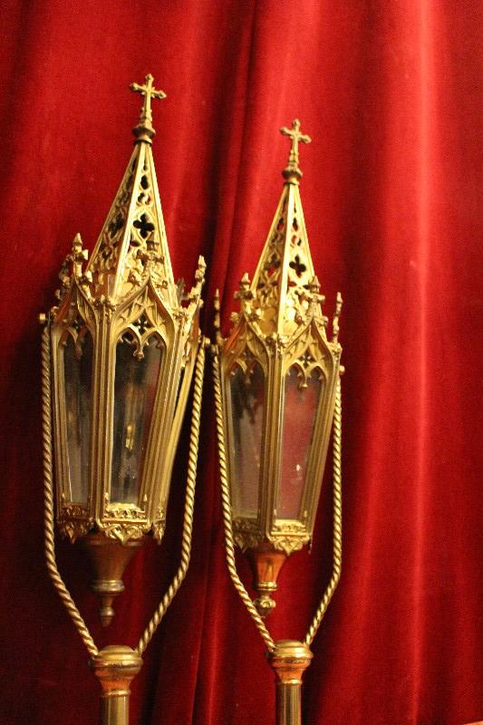 Pair Gothic - style Lanterns