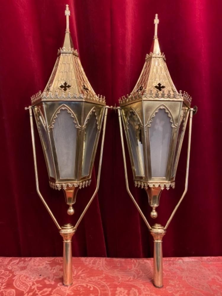 Pair Gothic - style Lanterns