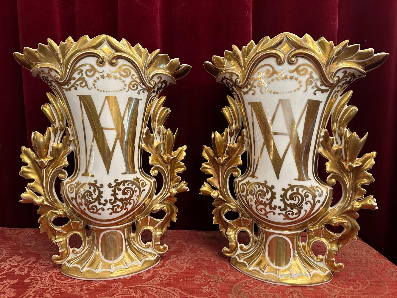 Pair Gothic - Style Marian - Altar -Vases