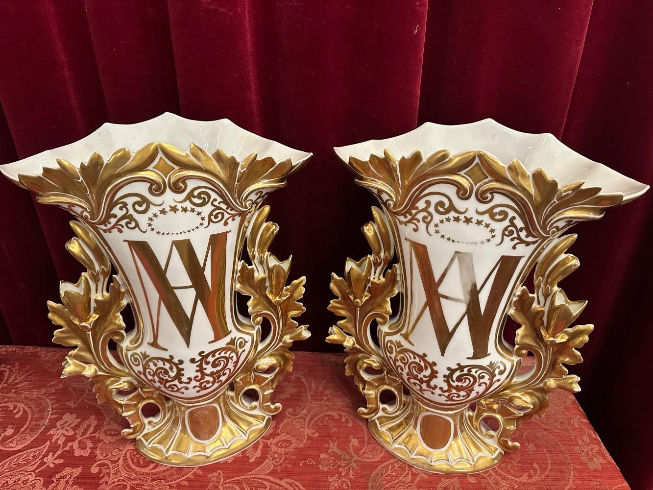 Pair Gothic - Style Marian - Altar -Vases