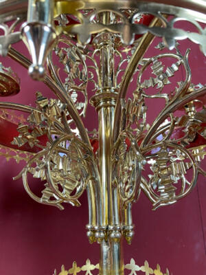 Matching Candelabra  style Gothic - style en Brass / Bronze / Polished and Varnished, Belgium  19 th century ( Anno 1885 )