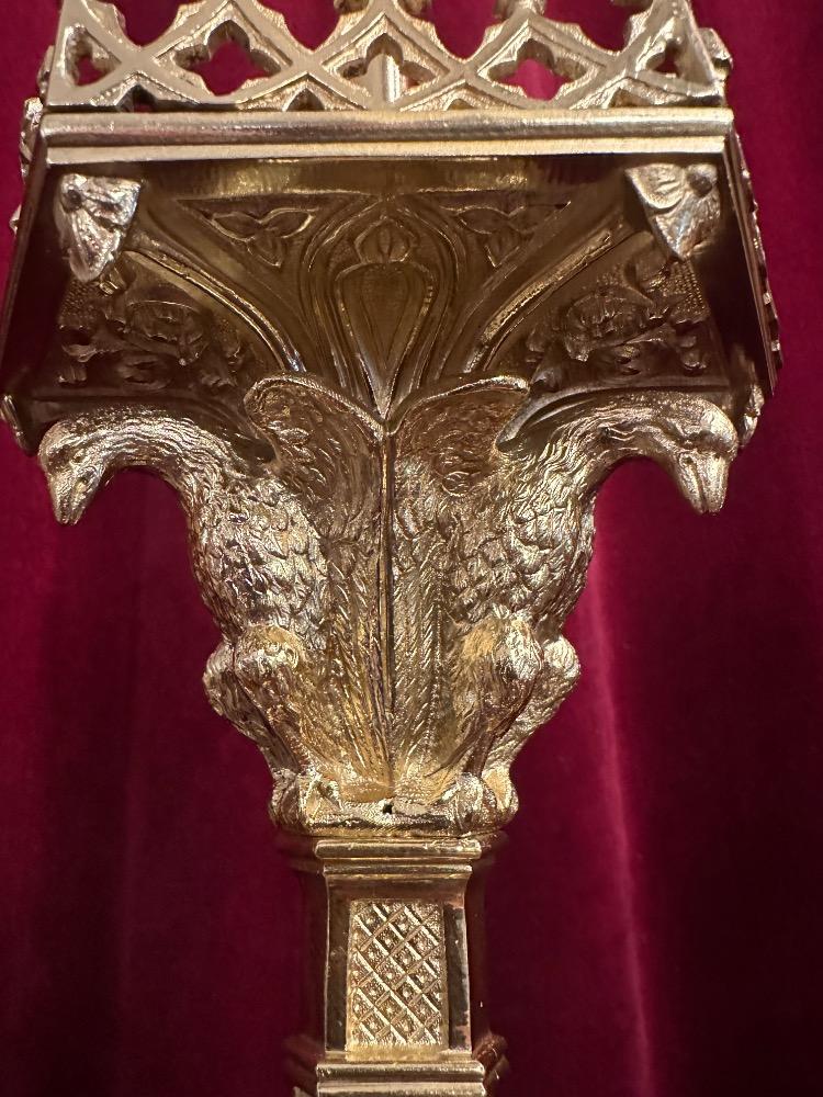 Pair Gothic - Style Matching Candle Holders Measures Height Without Pin.