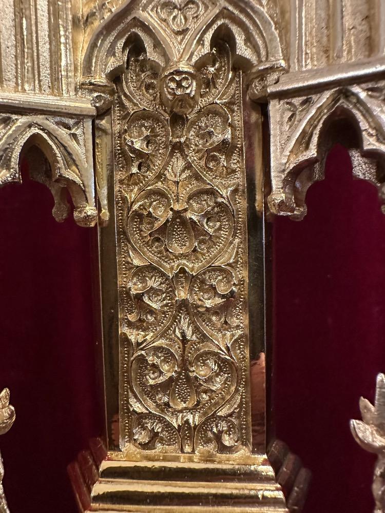 Pair Gothic - Style Matching Candle Holders Measures Height Without Pin.