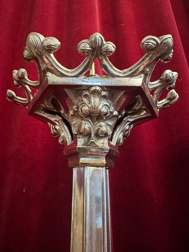 Pair Gothic - Style Matching Candle Sticks Height Without Pin.