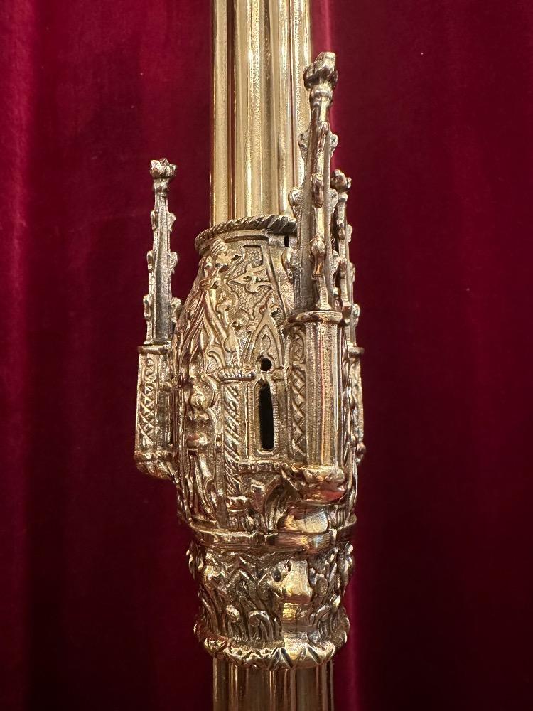 Pair Gothic - Style Matching Candle Sticks Height Without Pin.
