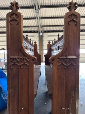 Matching Choir Seats  style Gothic - Style en Oak wood, Belgium  19 th century