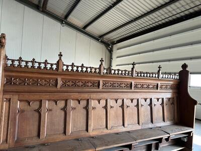 Matching Choir Seats  style Gothic - Style en Oak wood, Belgium  19 th century