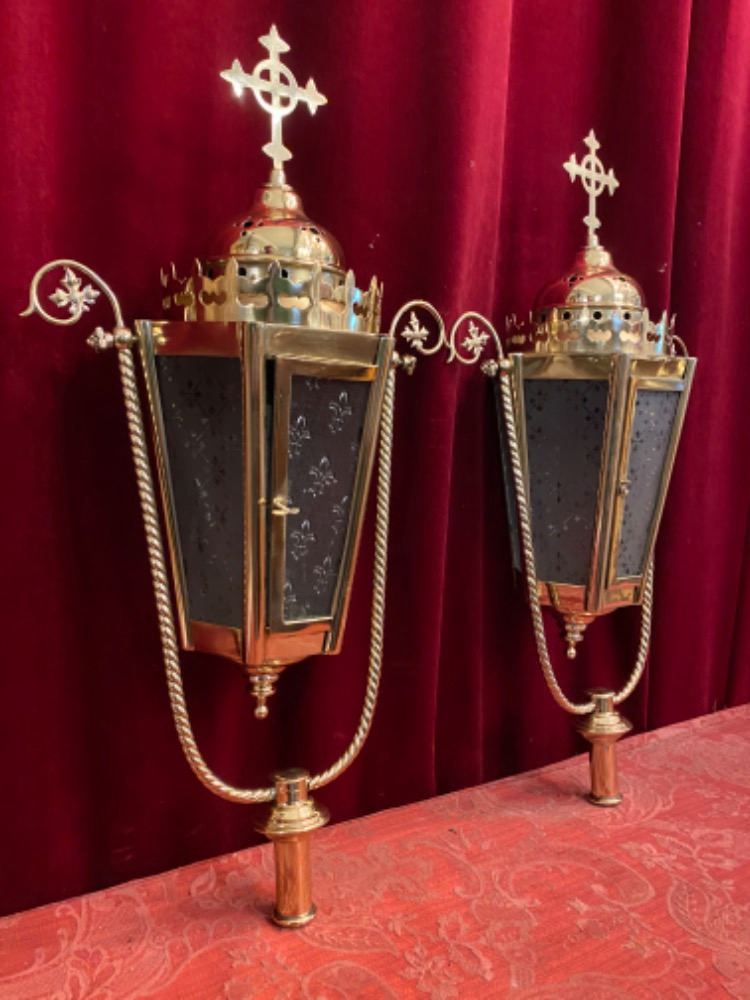 Pair Gothic - style Matching Lanterns