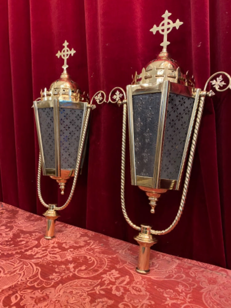 Pair Gothic - style Matching Lanterns