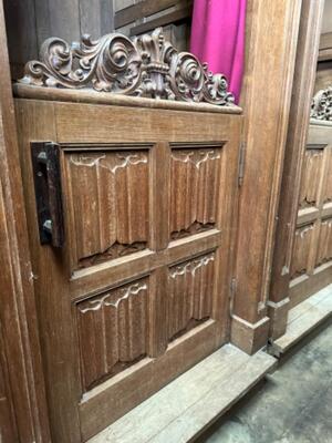 Matching Of Single Sided Solid Oak Confessionals  style Gothic - style en Oak wood, Netherlands  19 th century ( Anno 1910 )