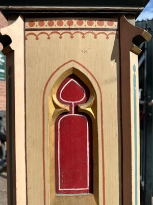 Matching Pedestals style Gothic - Style en Wood Polychrome, Belgium  19 th century