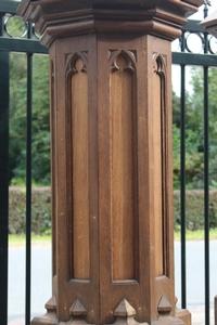 Matching Standing Pedestals style Gothic - style en wood oak, France 19th century