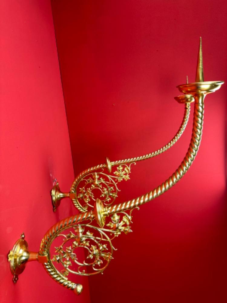 Pair Gothic - Style Matching Wall Candle Holders