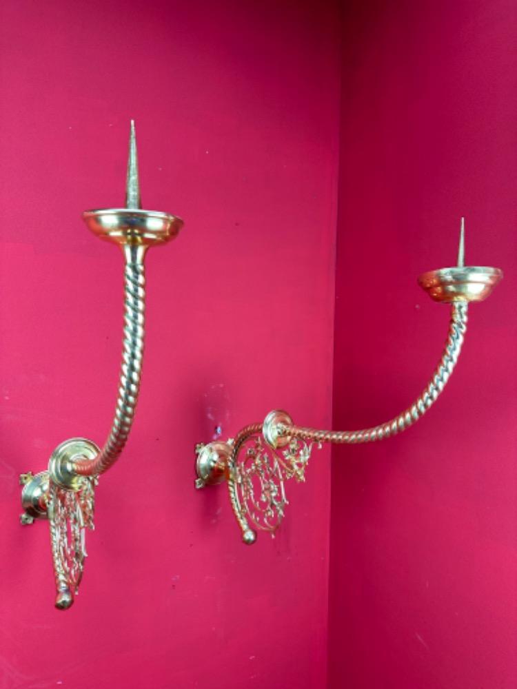 Pair Gothic - Style Matching Wall Candle Holders