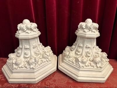 Matching Wall Pedestals style Gothic - Style en Terra - Cotta , Belgium  19 th century ( Anno 1885 )