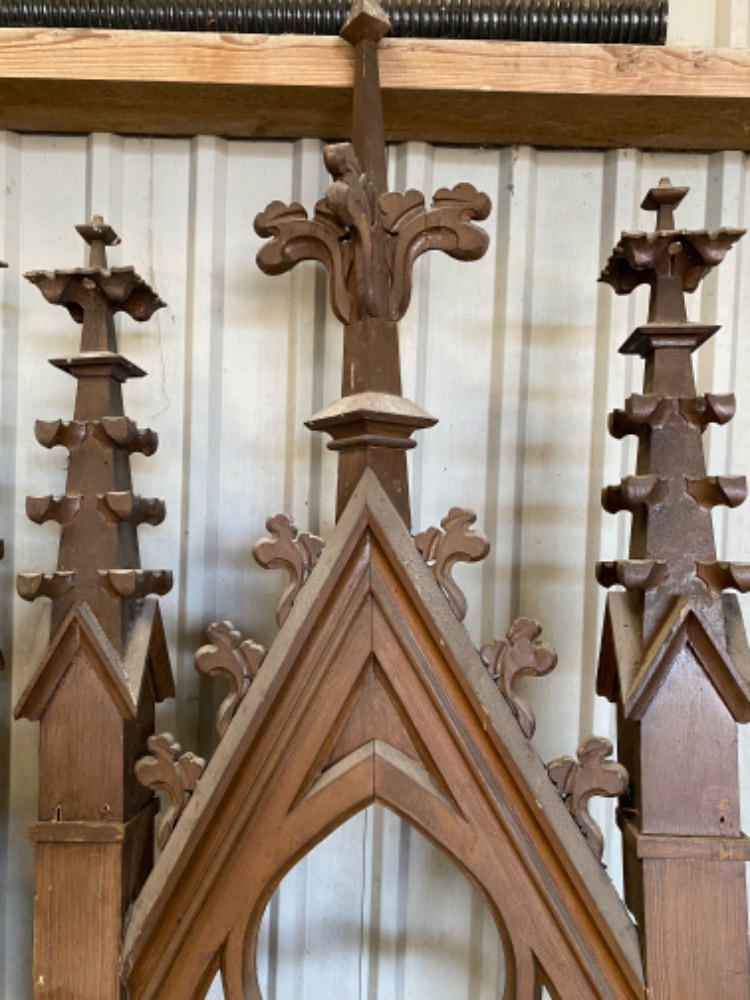 Pair Gothic - style Organ Front Ornaments