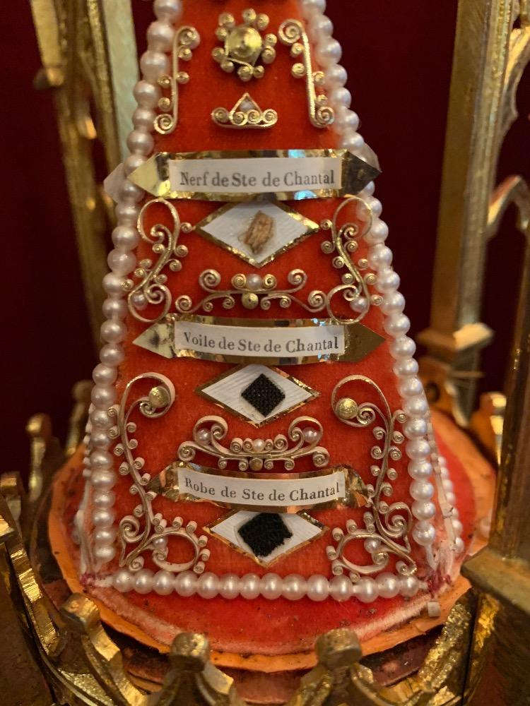 Pair Gothic - Style Pair Of Stunning Relic-Holders With Each  12 Relics Inside