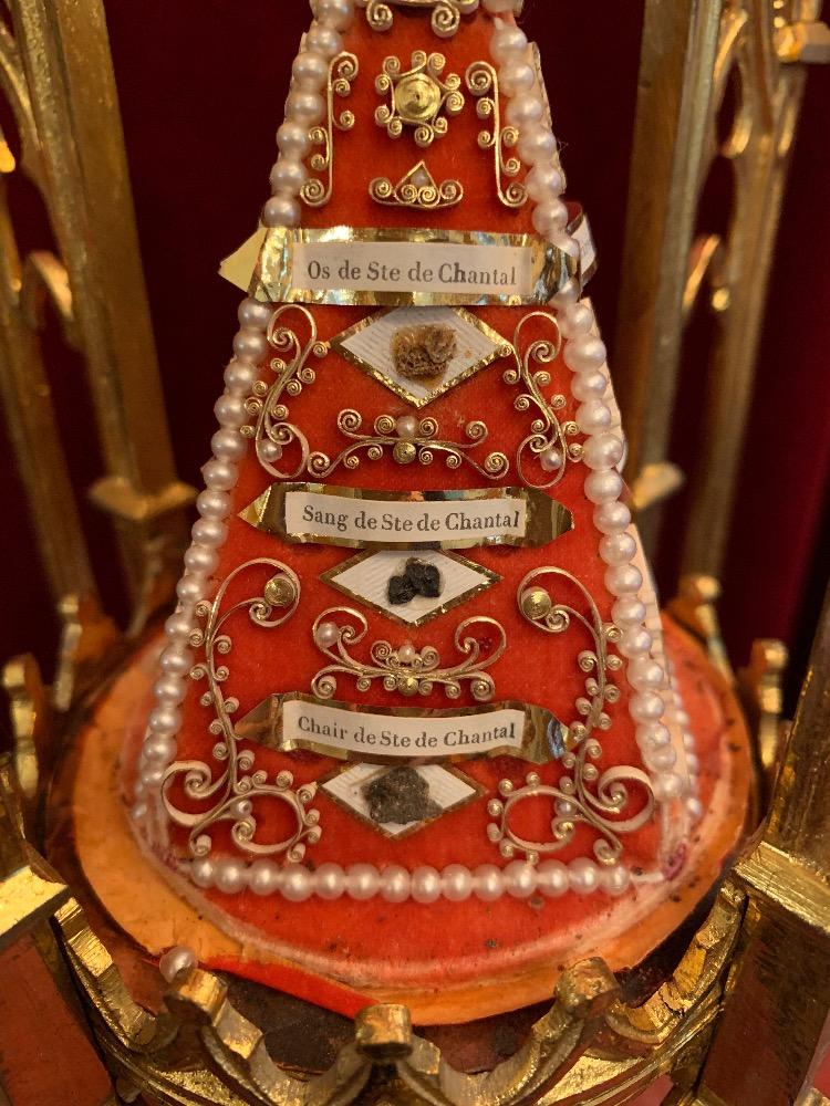 Pair Gothic - Style Pair Of Stunning Relic-Holders With Each  12 Relics Inside