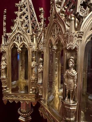 Reliquaries style Gothic - Style en Bronze / Polished and Varnished / Glass, France 19 th century ( Anno 1865 )