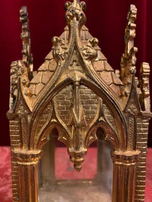 Reliquaries style Gothic - style en Bronze / Gilt, France 19 th century ( Anno 1875 )