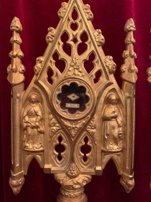 Reliquaries With Relics  style Gothic - Style en Bronze / Gilt, France 19th century ( anno 1865 )