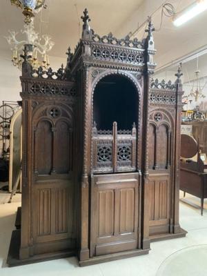 Confessionals  style Gothic - style / Romanesque en Oak wood, Roeselare St Amandus Church Belgium 19 th century ( Anno 1865 )