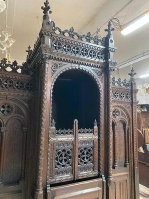 Confessionals  style Gothic - style / Romanesque en Oak wood, Roeselare St Amandus Church Belgium 19 th century ( Anno 1865 )