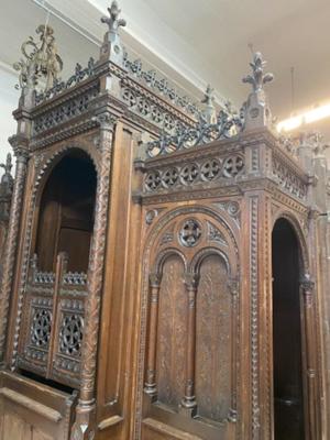 Confessionals  style Gothic - style / Romanesque en Oak wood, Roeselare St Amandus Church Belgium 19 th century ( Anno 1865 )