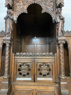 Confessionals  style Gothic - style / Romanesque en Oak wood, Roeselare St. Amandus Church Belgium 19 th century ( Anno 1865 )