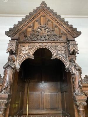 Confessionals  style Gothic - style / Romanesque en Oak wood, Roeselare St. Amandus Church Belgium 19 th century ( Anno 1865 )