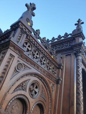 Matching Confessionals style Gothic - style / Romanesque en Oak wood, Roeselare St Amandus Church Belgium 19 th century ( Anno 1865 )