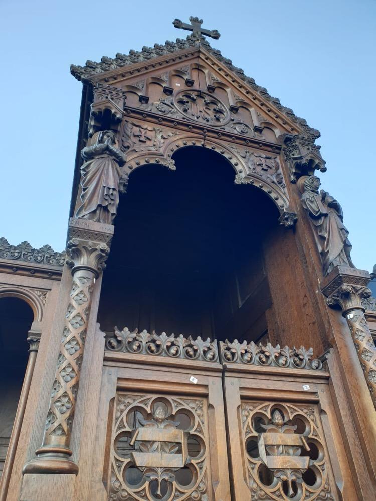 Pair Gothic - style / Romanesque Matching Exceptional Confessionals