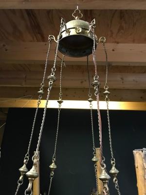 Sanctuary Lamps style Gothic - style en Brass, Belgium 19th century