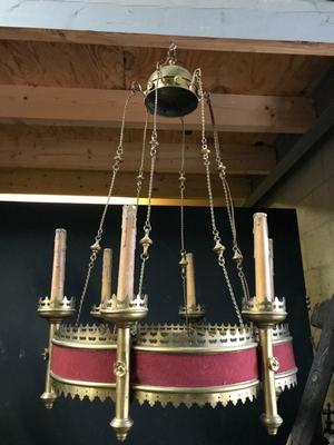 Sanctuary Lamps style Gothic - style en Brass, Belgium 19th century