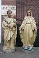 St. Joseph & St Mary style Gothic - Style en Terra - Cotta Polychrome, France 19 th century