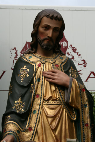 Pair Gothic - style St. Joseph Statue & St. Mary